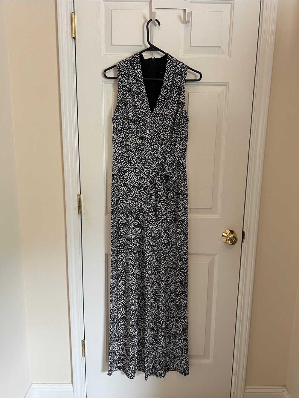 White House Black Market Black and White Sleeveless jumpsuit